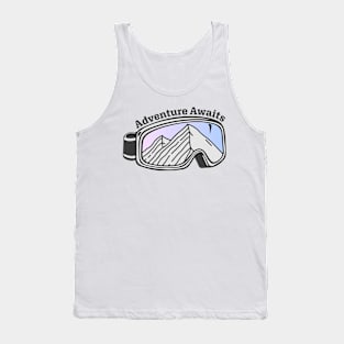 Sunset Mountain Ski Goggles | Adventure Awaits Tank Top